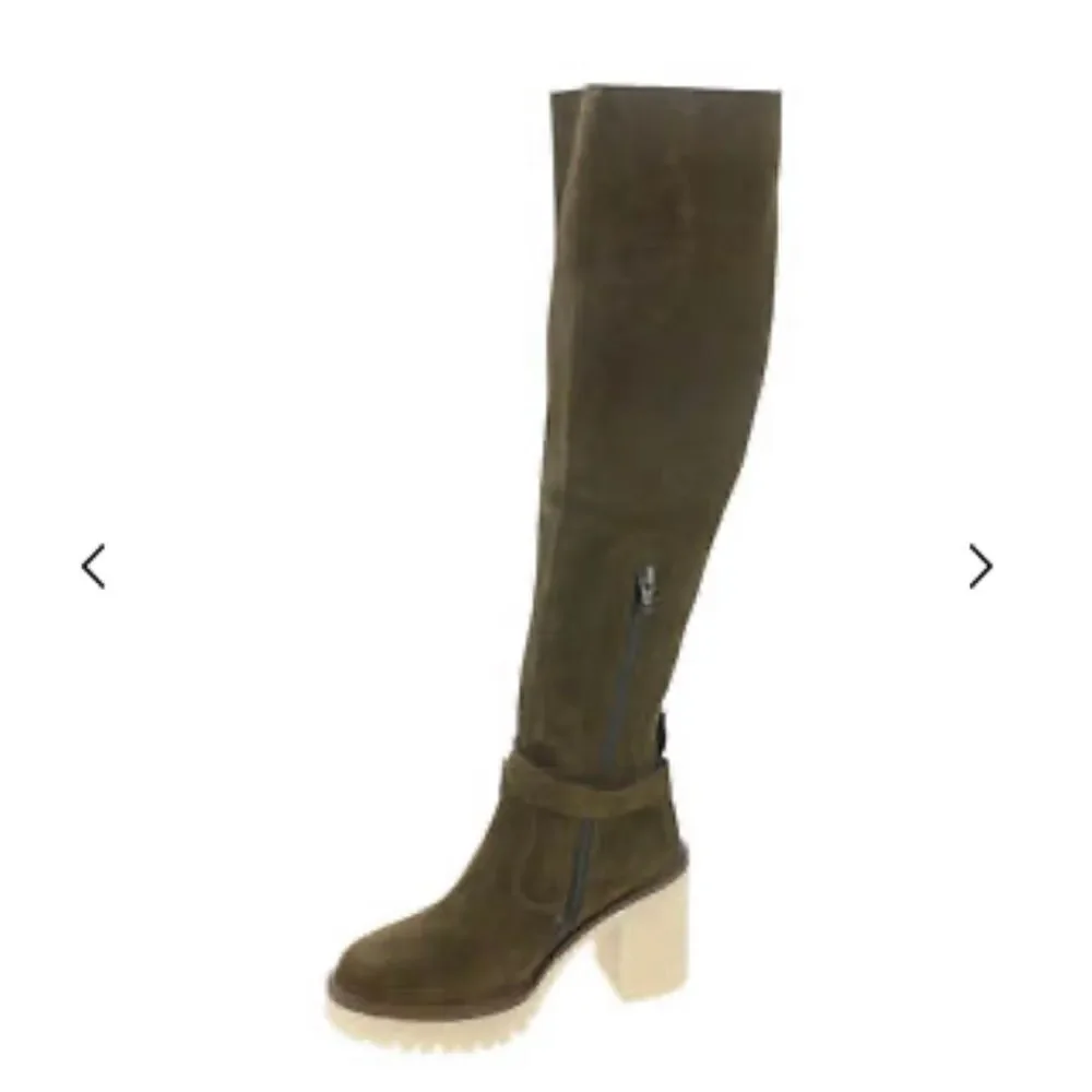 NWT Free People Suede James Chelsea Knee High Tall Brown Boots  Size 37.5 US 7.5